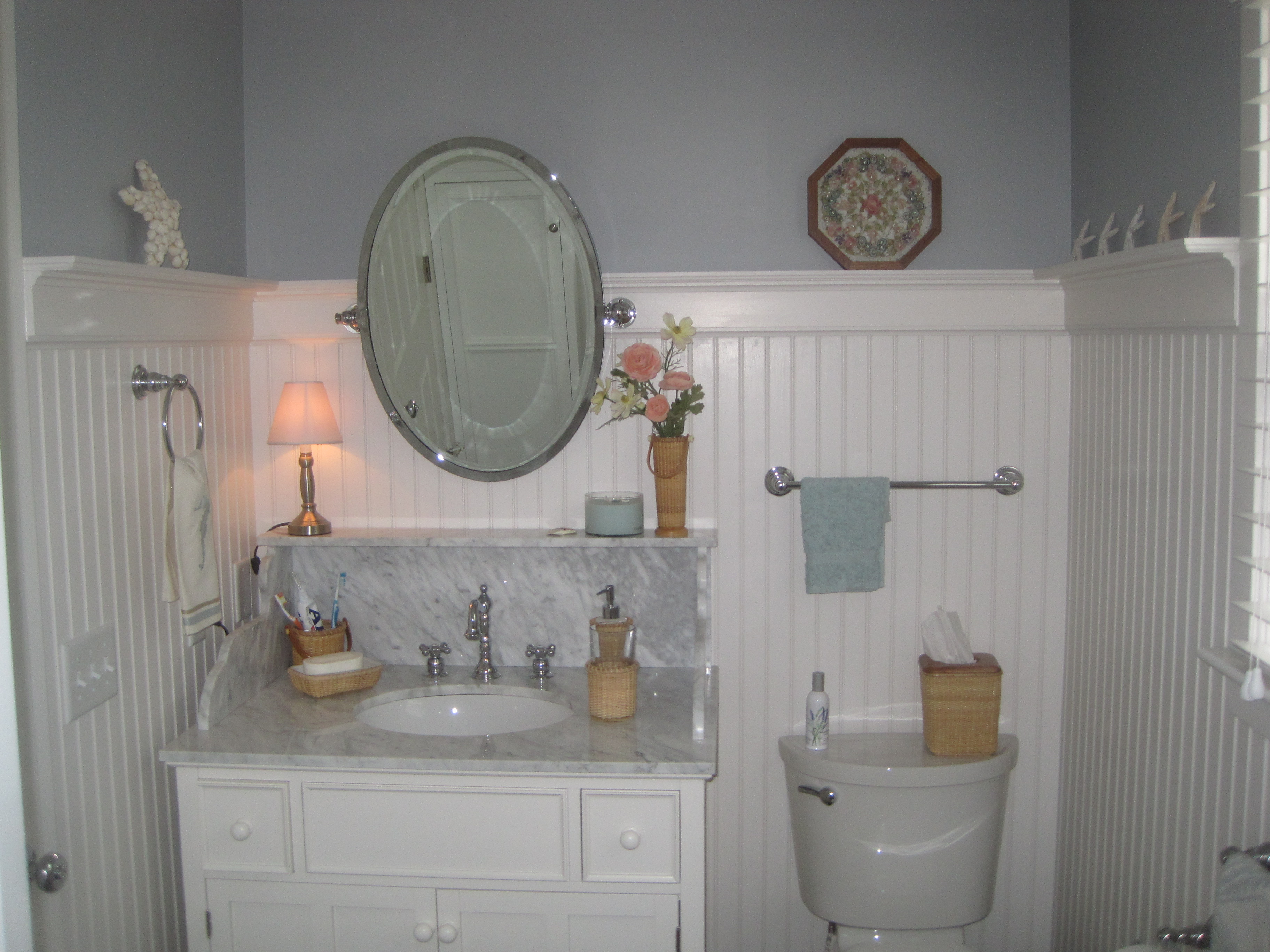 Traditional Vanity with Marble Backsplash Brewster MA