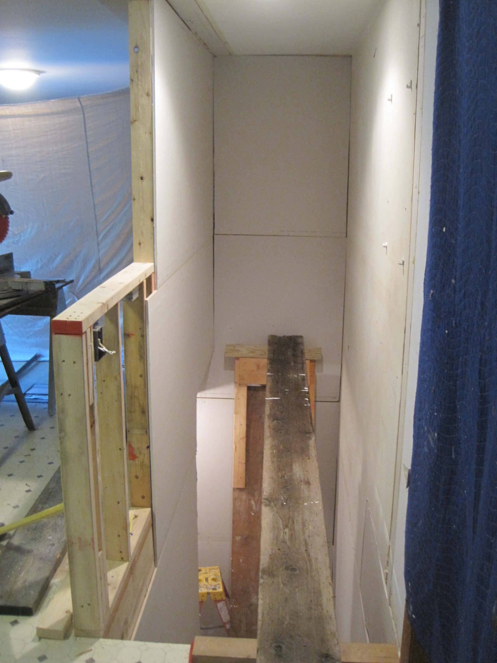 Hanging Sheetrock In New Stairway Area Home Improvement Blog