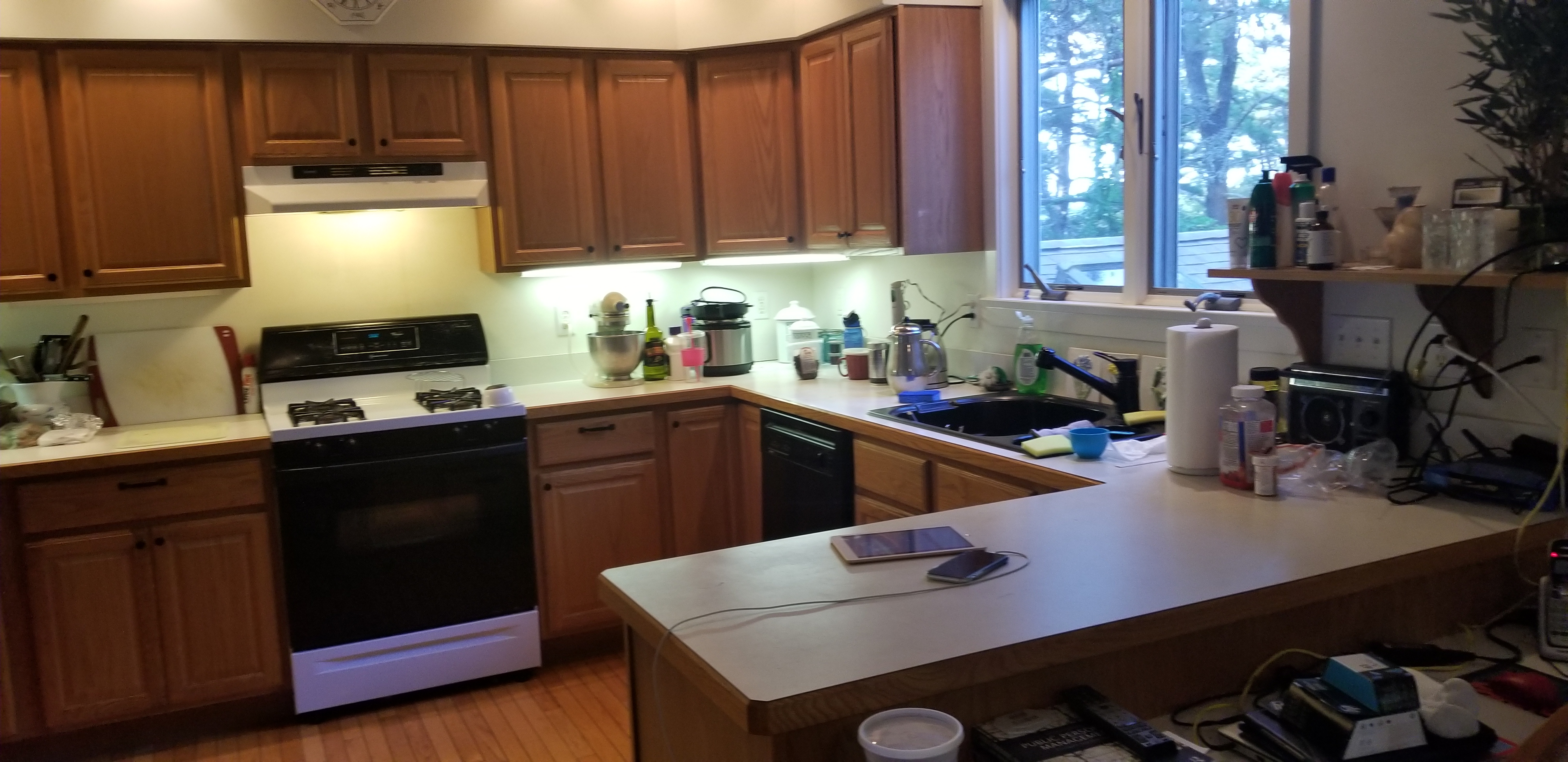 Before: Dated Oak Kitchen